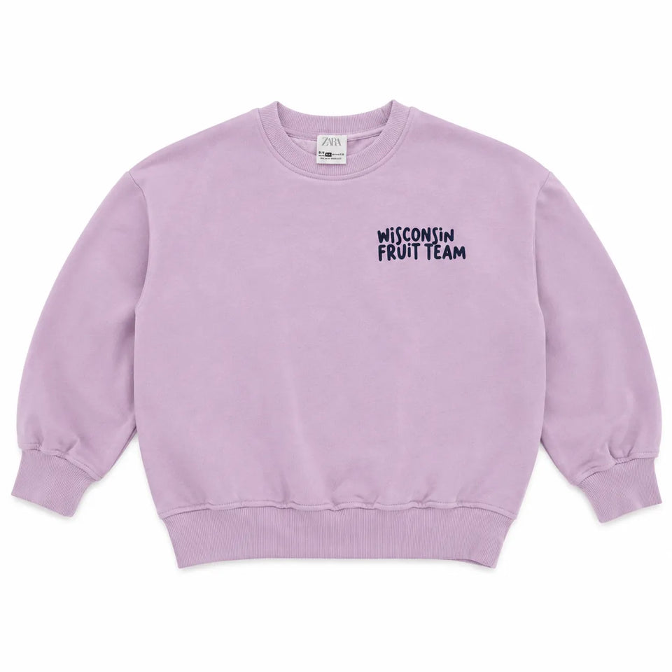 Zara Girl's Purple "Wisconsin ..." Printed Sweatshirt| Zara in Lebanon
