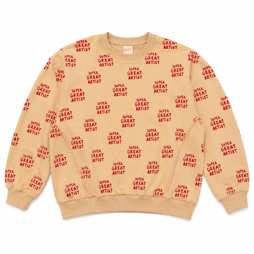 Zara Girl's Beige "Super Great Artist " Printed Sweatshirts| Zara in Lebanon