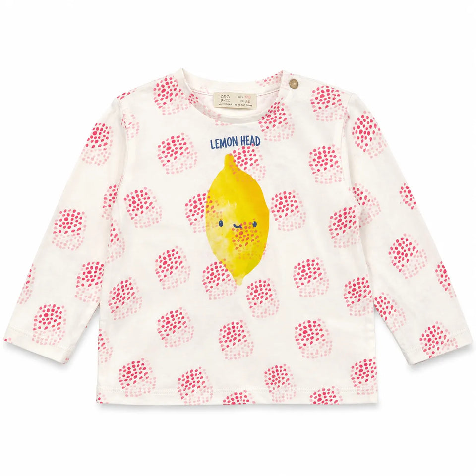 Zara Baby Girl's White Lemon Printed Blouse| Zara in Lebanon