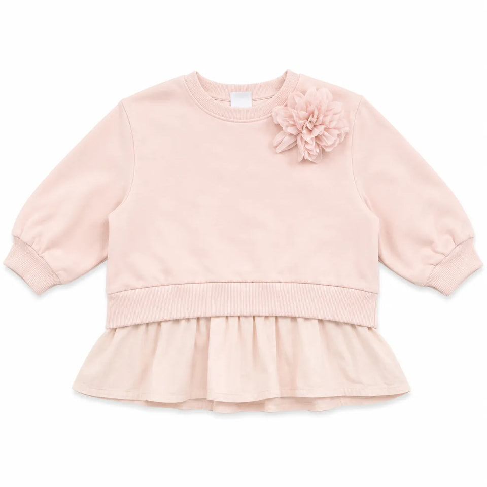 Zara Girl's Light Pink With Floral Applique Details Sweatshirts| Zara in Lebanon