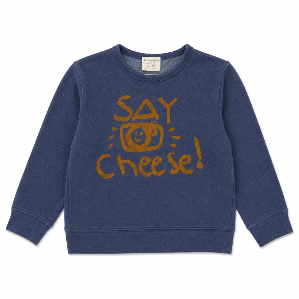 ZaraBaby Boy's Navy " Say Cheese " PrintedSweatshirt | Zara in Lebanon