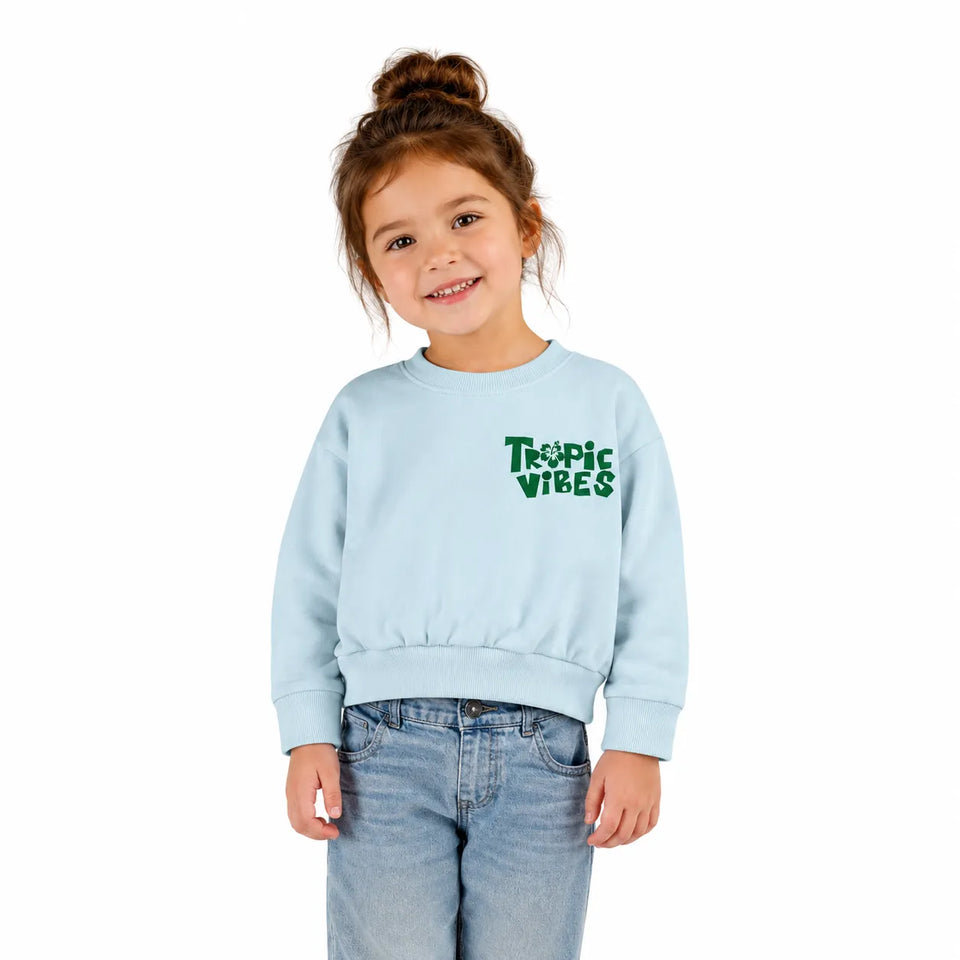 Zara Girl's Light Blue " Trpic Vibes " Printed Sweatshirt| Zara in Lebanon