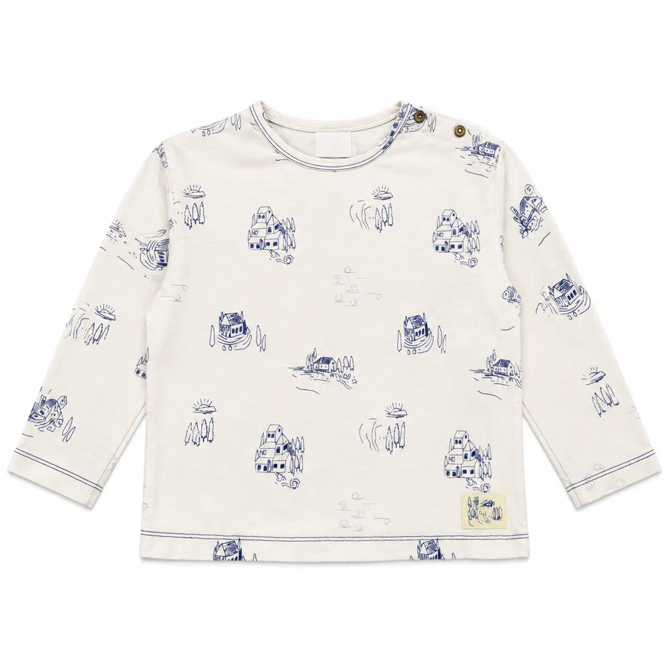 Zara Boy's White With Houses Printed Long SleeveBlouse | Zara in Lebanon