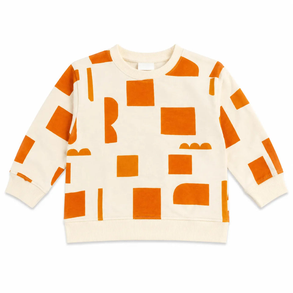 Zara Boy's Cream/Orange SquaresSweatshirt| Zara in Lebanon