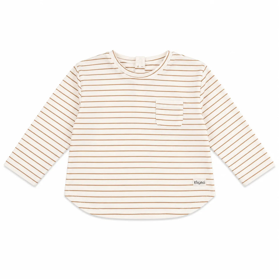 Zara BabyBoy's White/Camel Striped With Pocket Blouse | Zara in Lebanon