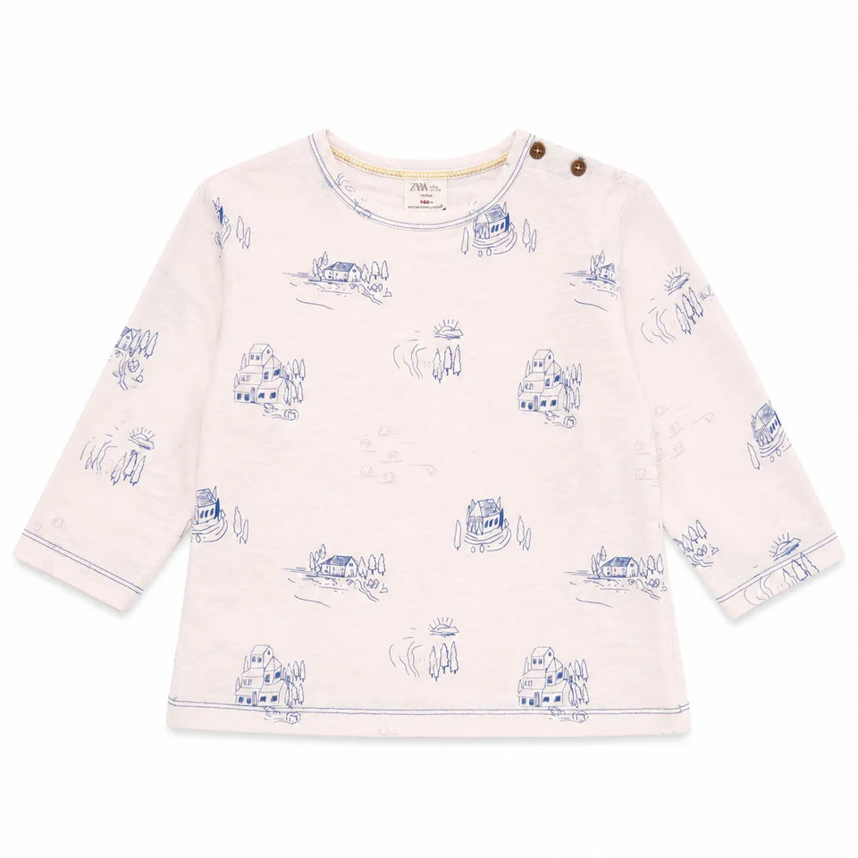 Zara Girl's Light Pink WithHouses Printed Blouse | Zara in Lebanon