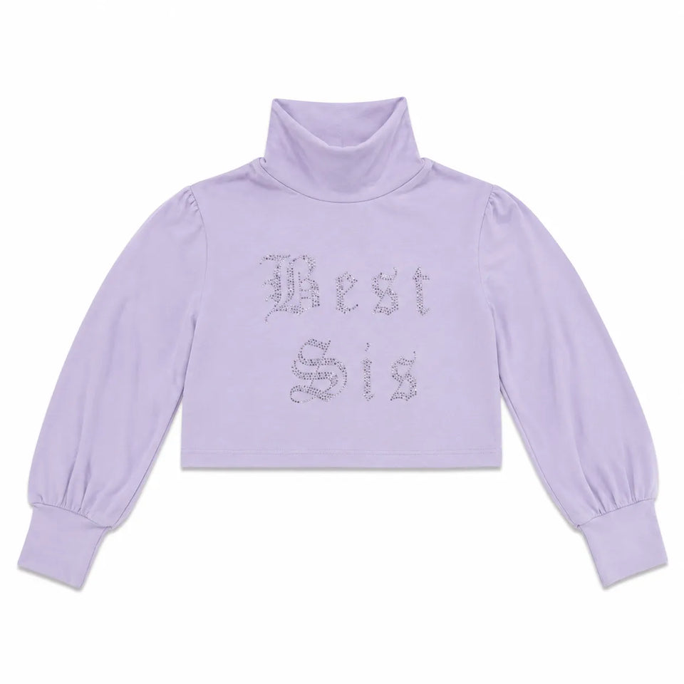 Zara Girl's LightPurple " Best Sis" Printed Cropped Blouse | Zara in Lebanon