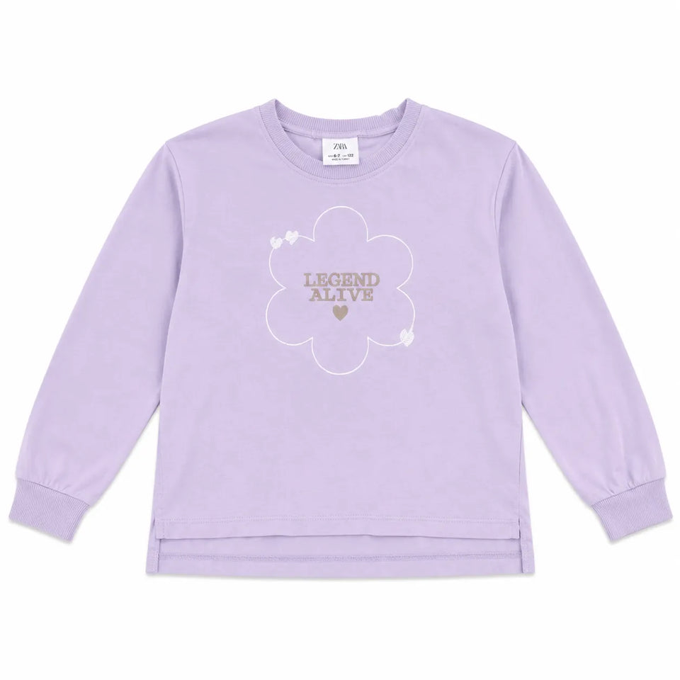 Zara Girl's Light Purple "Legend Alive "Printed Blouse| Zara in Lebanon