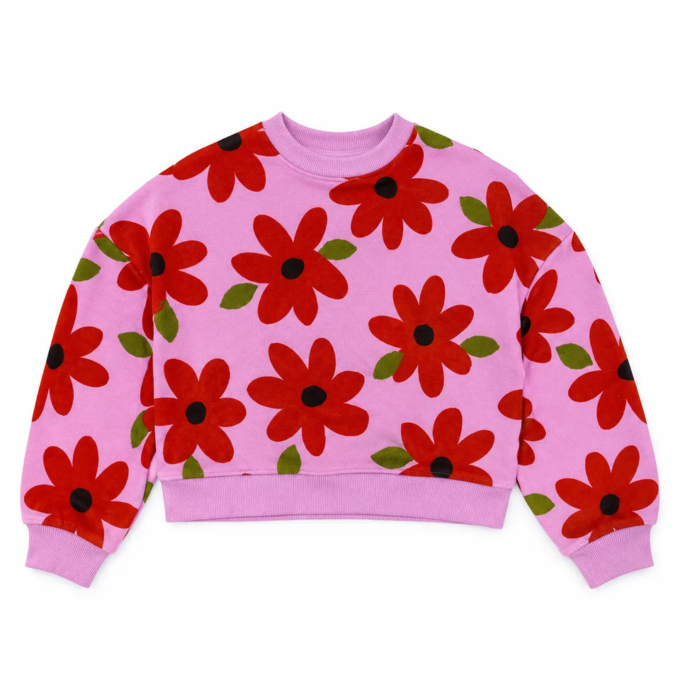 Zara Baby Girl's Purple With Red Flowers PrintedSweatshirt | Zara in Lebanon