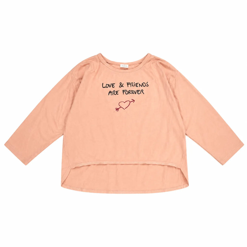 Zara Girl's Light Pink " Love & Friends Are Forever "Long-Sleeve Blouse | Zara in Lebanon