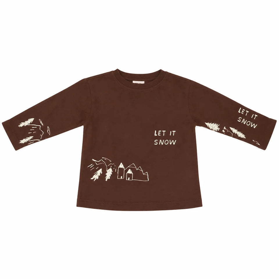 Zara Baby Boy'sDark Brown With "Let It Snow " Printed Blouse | Zara in Lebanon