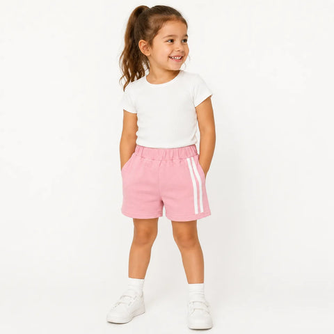 SD Baby Girl's Light Pink Elastic Waist Short | SD In Lebanon