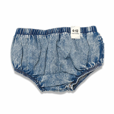 Cotton On Baby Girl's Ruffle-Back Acid Wash Denim Bloomer Diaper Cover|Cotton On In Lebanon