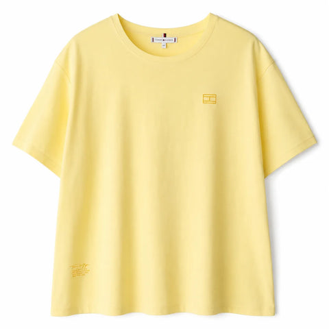 Tommy Hilfiger Women's Yellow Classic Logo Crew-Neck T-Shirt |Tommy Hilfiger In Lebanon