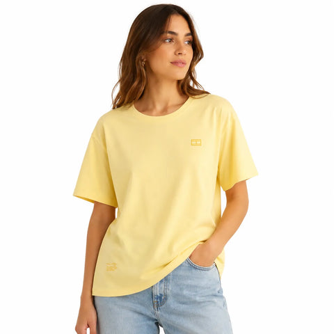 Tommy Hilfiger Women's Yellow Classic Logo Crew-Neck T-Shirt |Tommy Hilfiger In Lebanon