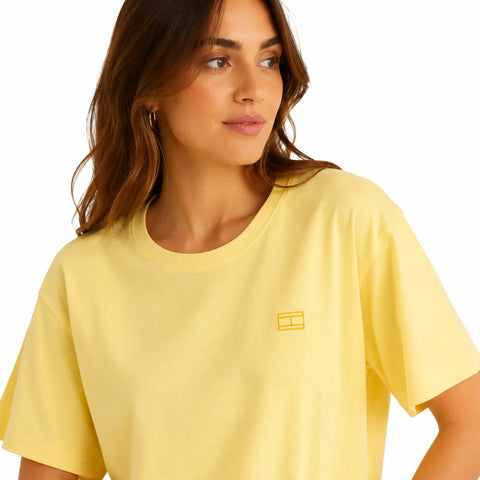 Tommy Hilfiger Women's Yellow Classic Logo Crew-Neck T-Shirt |Tommy Hilfiger In Lebanon