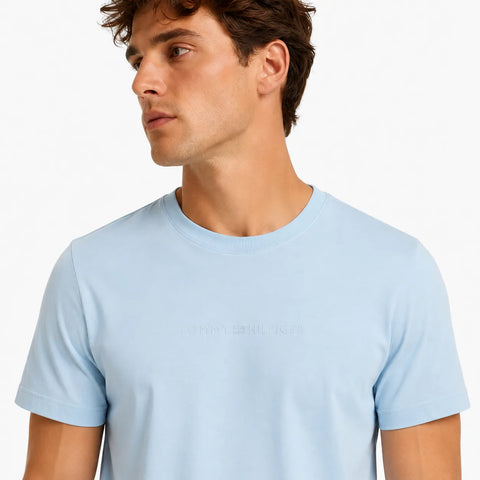 Tommy Hilfiger Men's Blue Classic Logo Crew-Neck T-Shirt|Tommy Hilfiger In Lebanon