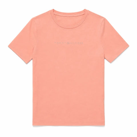 Tommy Hilfiger Women’s Pink Embroidered Logo Crew Neck T-Shirt|Tommy Hilfiger In Lebanon