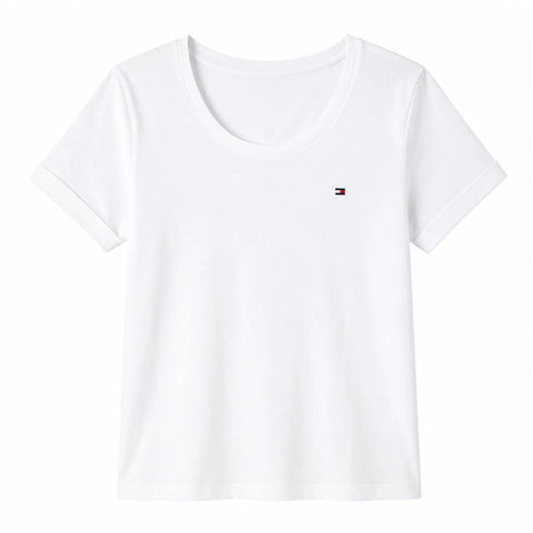 Tommy Hilfiger Women's White With Logo T-Shirt  | Tommy Hilfiger in Lebanon