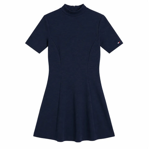 Tommy Jeans Women's Navy Blue Mock Neck short Sleeve Dress|Tommy Jeans In Lebanon