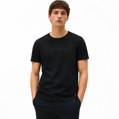 Tommy Hilfiger Men's Black Logo Crew Neck T-Shirt | Tommy Hilfiger In Lebanon