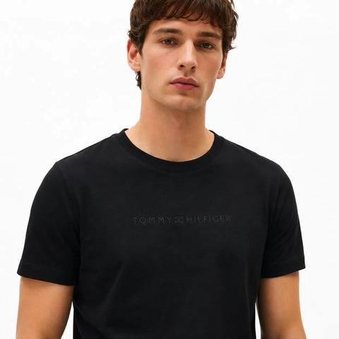 Tommy Hilfiger Men's Black Logo Crew Neck T-Shirt | Tommy Hilfiger In Lebanon