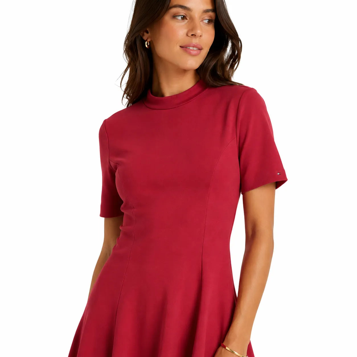 Tommy Jeans Women's Burgundy Short Sleeve Day Dress|Tommy Jeans In Lebanon