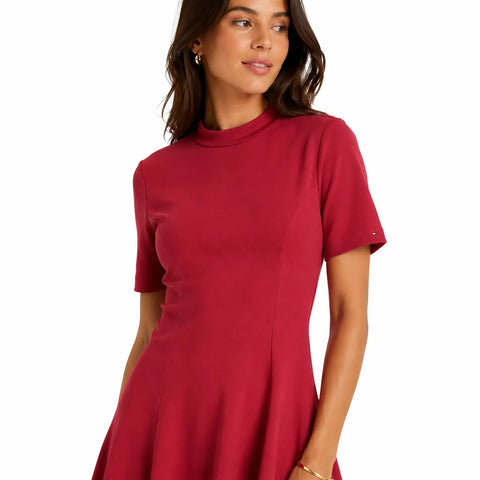 Tommy Jeans Women's Burgundy Short Sleeve Day Dress|Tommy Jeans In Lebanon