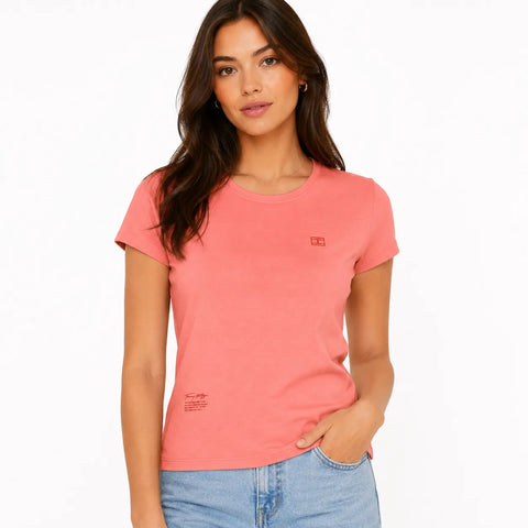 Tommy Hilfiger Women's Pink Classic Logo Crew-Neck T-Shirt|Tommy Hilfiger In Lebanon