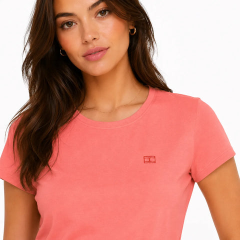 Tommy Hilfiger Women's Pink Classic Logo Crew-Neck T-Shirt|Tommy Hilfiger In Lebanon