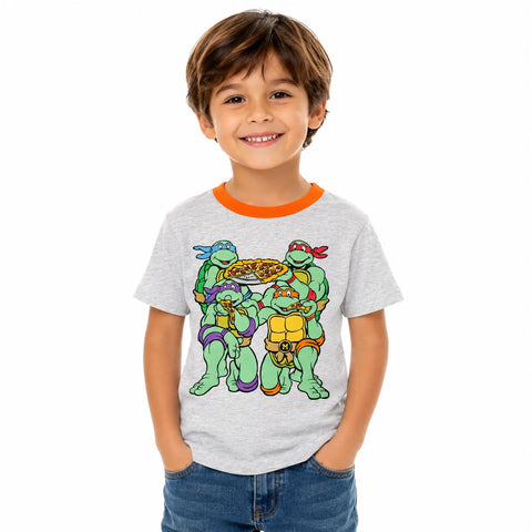 Nickelodeon Baby Boy Heather Gray TMNT Ninja Turtles Pizza Graphic T-Shirt | Nickelodeon in Lebanon