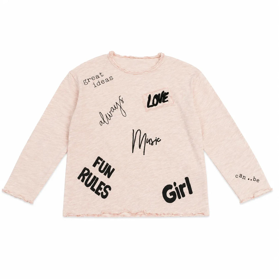 Zara Girl's Light Pink" Music, Love .... " PrintedLong Sleeve Blouse | Zara in Lebanon