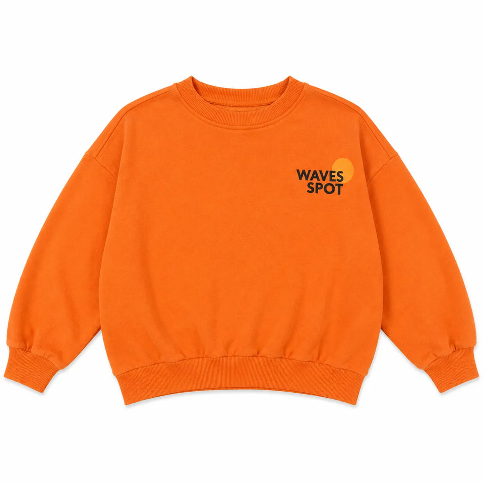 Zara Boy's Orange " Waves Spot " Printed Sweatshirts | Zara In Lebanon