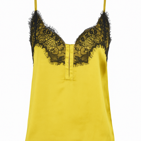 Mango Women's Pistachio Satin Lace Sleeveless Blouse |Mango In Lebanon