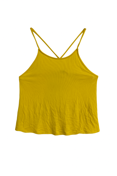 Mango Women's Yellow Cross Back Sleeveless Top |Mango In Lebanon