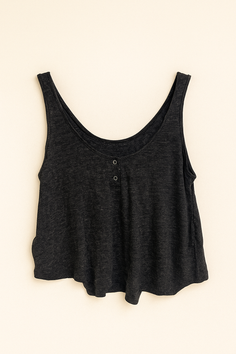 Mango Women's Dark Gray Sleeveless Crop Top |Mango In Lebanon