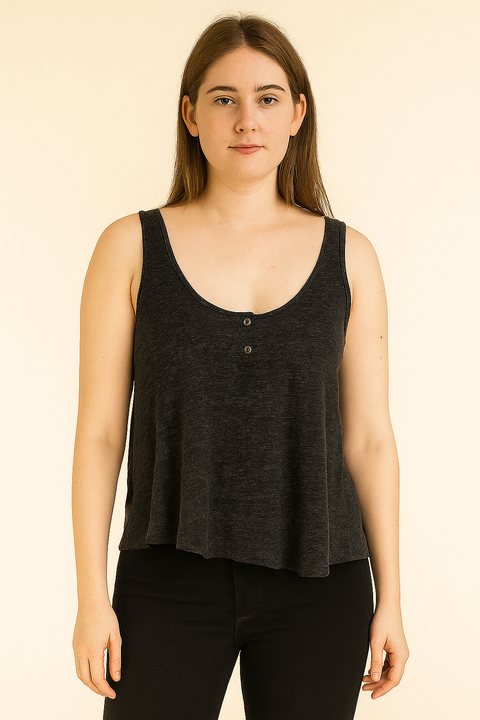 Mango Women's Dark Gray Sleeveless Crop Top |Mango In Lebanon