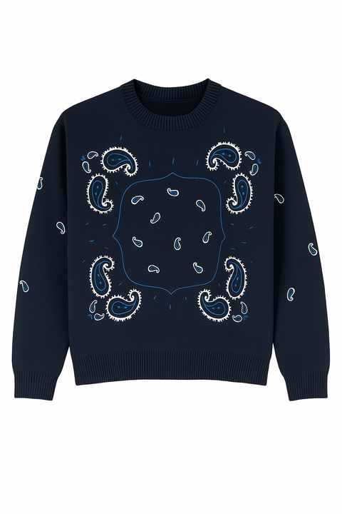 Mango Women's Navy Printed Long Sleeve Sweatshirt |Mango In Lebanon