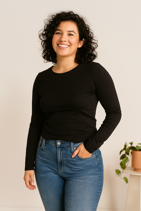 Mango Women's Black Basic Long Sleeve Blouse |Mango In Lebanon