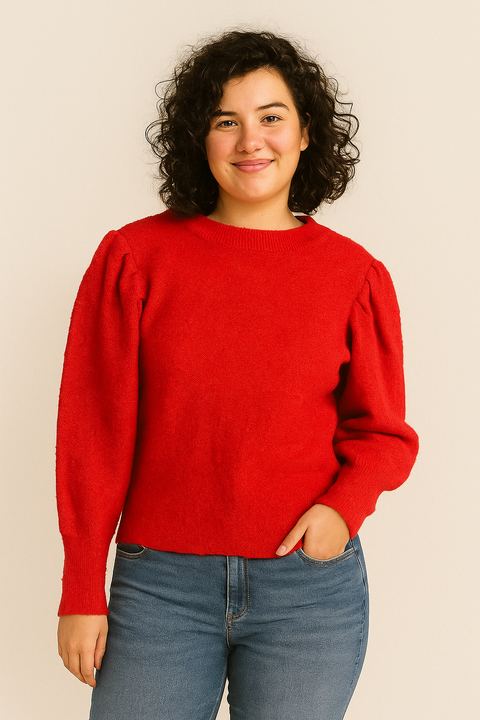 Mango Women's Red Long Sleeve Open Back Sweatshirt |Mango In Lebanon