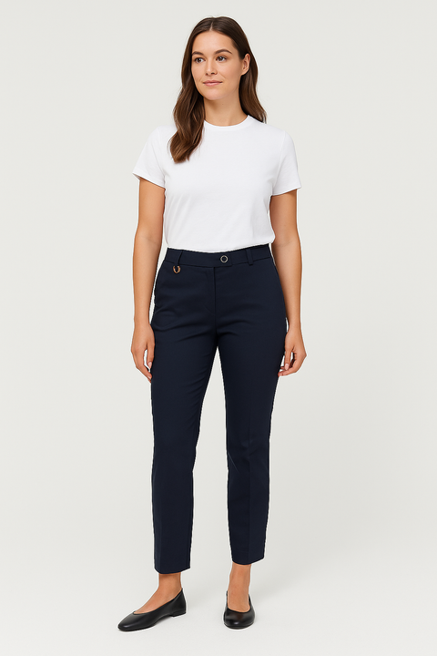 Mango Women's Navy Basic Pant |Mango In Lebanon