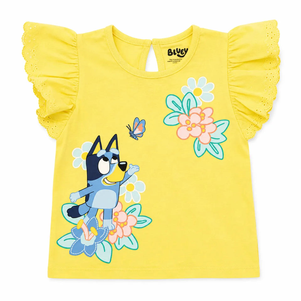 Bluey Girl's Light Yellow Printed T-Shirts | Bluey In Lebanon