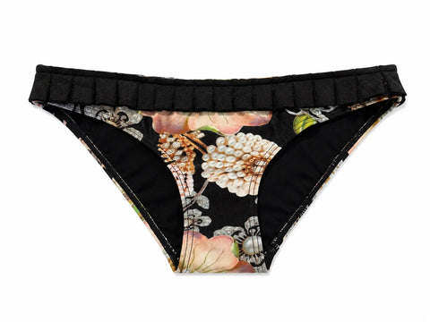 Ted Baker Women's  Black Floral With Ruffles Details Bikini Bottom |Ted Baker In Lebanon