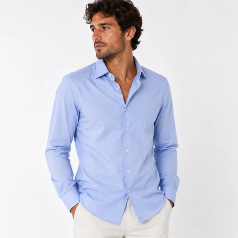 Calvin Klein Men's Light Blue Steel + Regular Fit Shirts    | Calvin Klein  in Lebanon