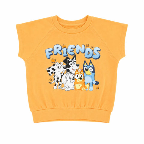 Bluey Baby Boy's Light Orange Bluey Character Printed T-shirt | Bluey in Lebanon