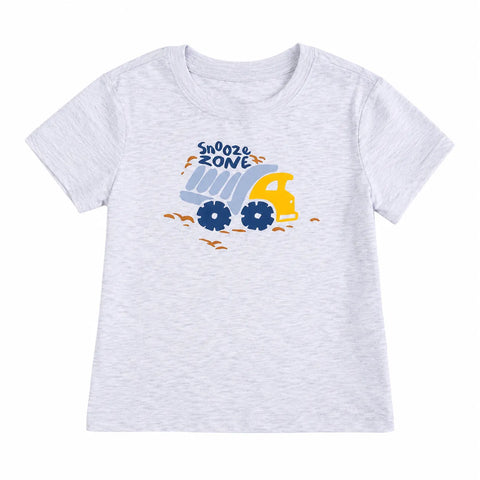 Carter's Boy's Light Gray Printed Crew Neck T-Shirt|Carter's In Lebanon