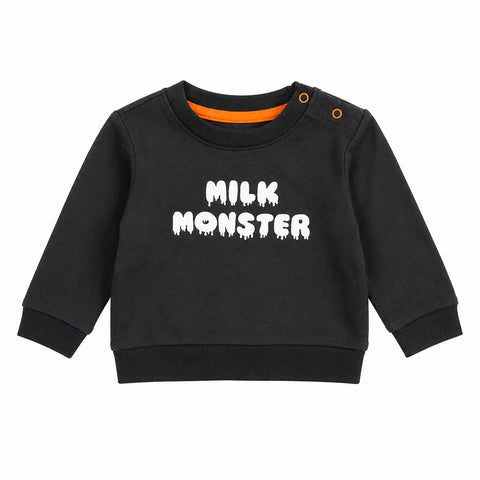 Cat & Jack Baby Boy's Dark Gray Milk Monster Printed Long Sleeve Blouse|Cat & Jack In Lebanon