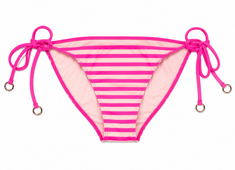 Ted Baker Women's Pink Lined White And Branded Gold Rings  Tie Bikini Bottom | Ted Baker In Lebanon
