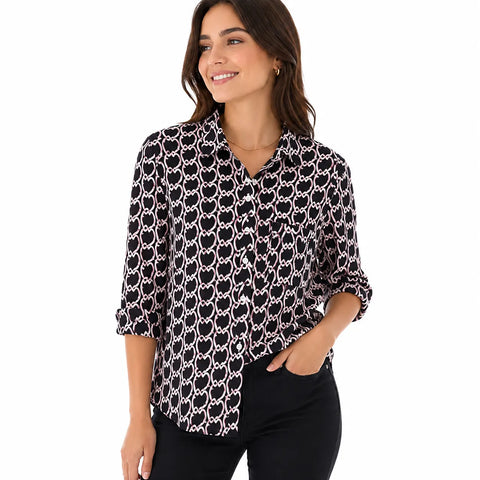 Tommy Highflier Women's Black  Heart Printed Shirt   | Tommy Highflier in Lebanon