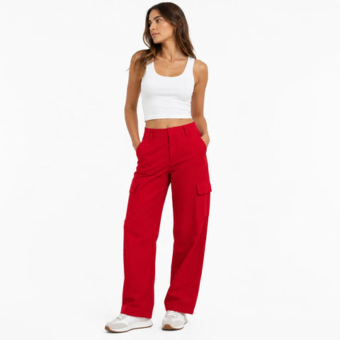 DKNY Women's Red   Straight-Leg Trousers    | DKNY in Lebanon